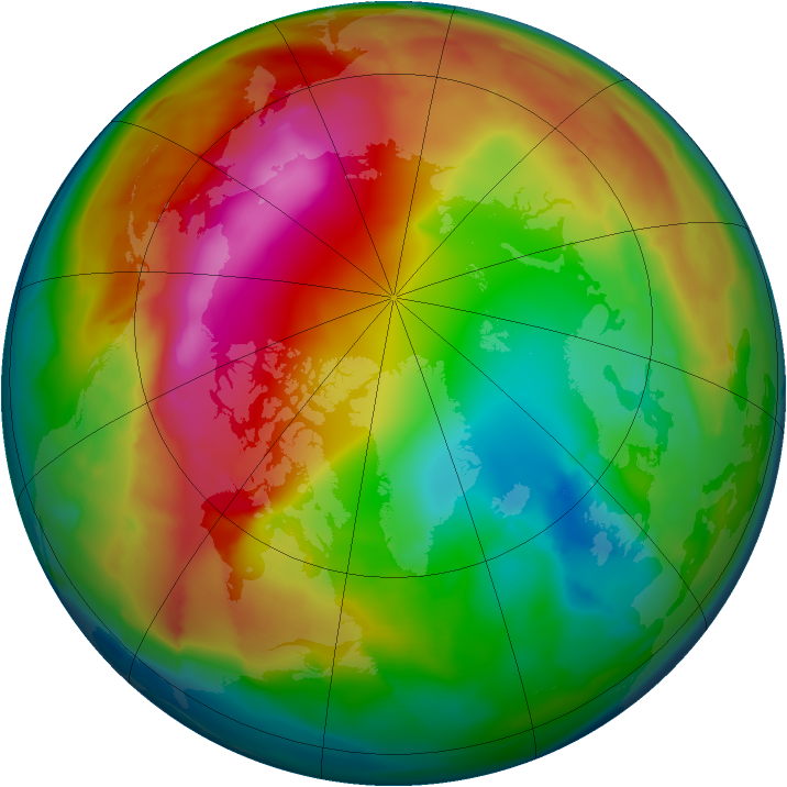 Arctic ozone map for 29 January 2012
